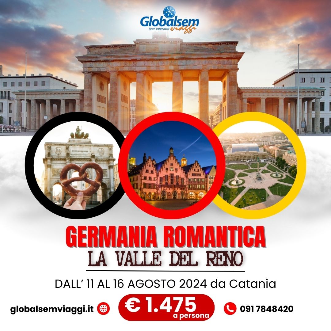 Tour GERMANIA Romantica, la Valle del Reno, dall'11 al 16 Agosto 2024