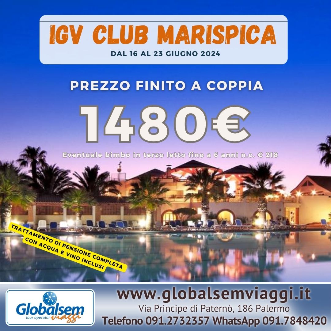 OFFERTA SPECIALE Villaggio MARISPICA 16-23 Giugno 2024