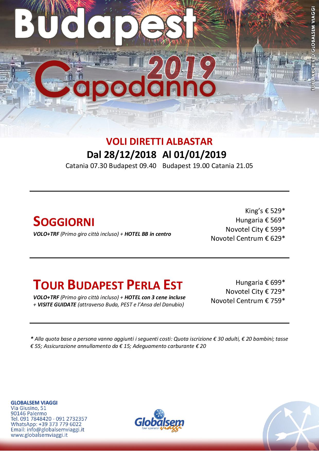 Capodanno 2019 a BUDAPESTcon volo diretto da Catania a partire da € 529