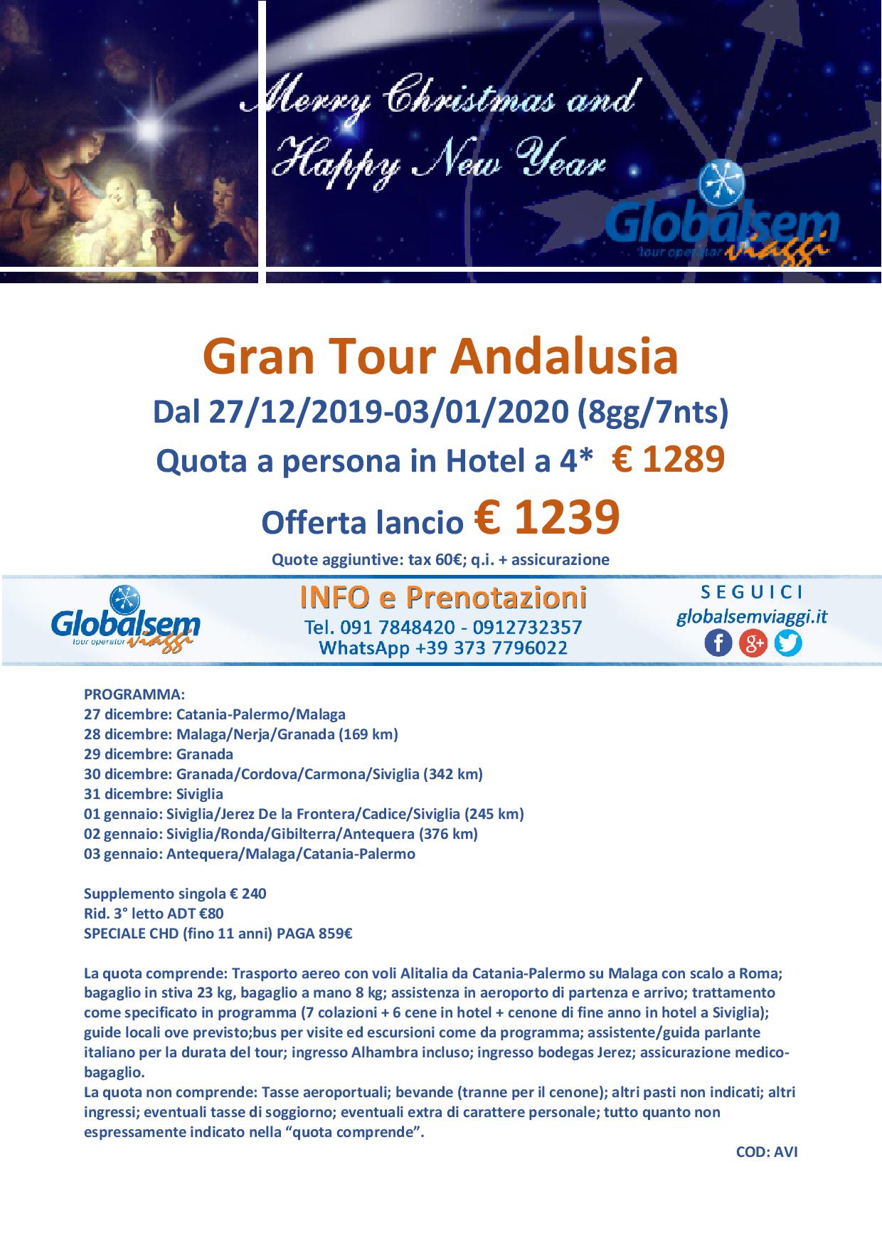 CAPODANNO 2020 Gran Tour di ANDALUSIA