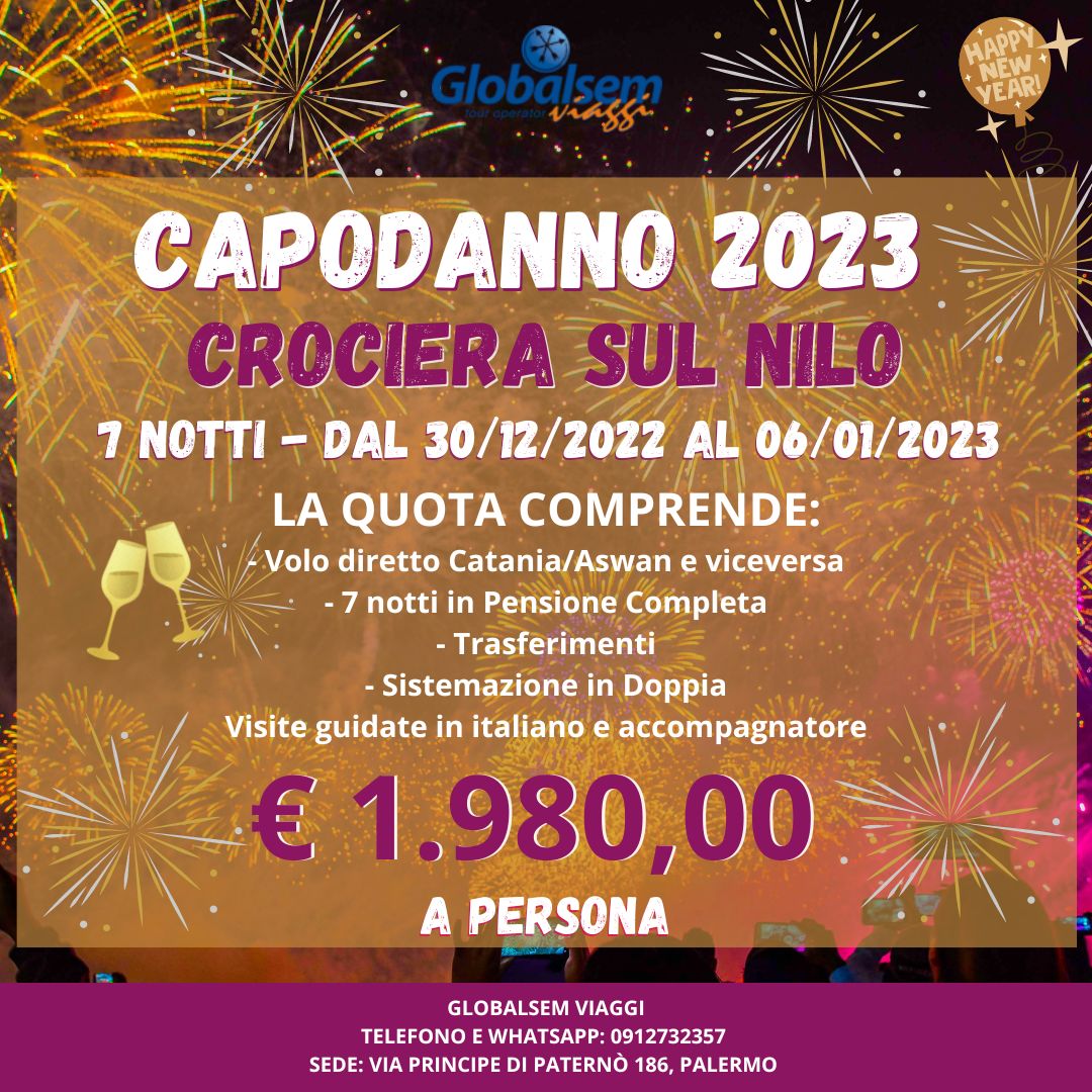 CAPODANNO 2023 CROCIERA sul NILO - Partenza da Catania