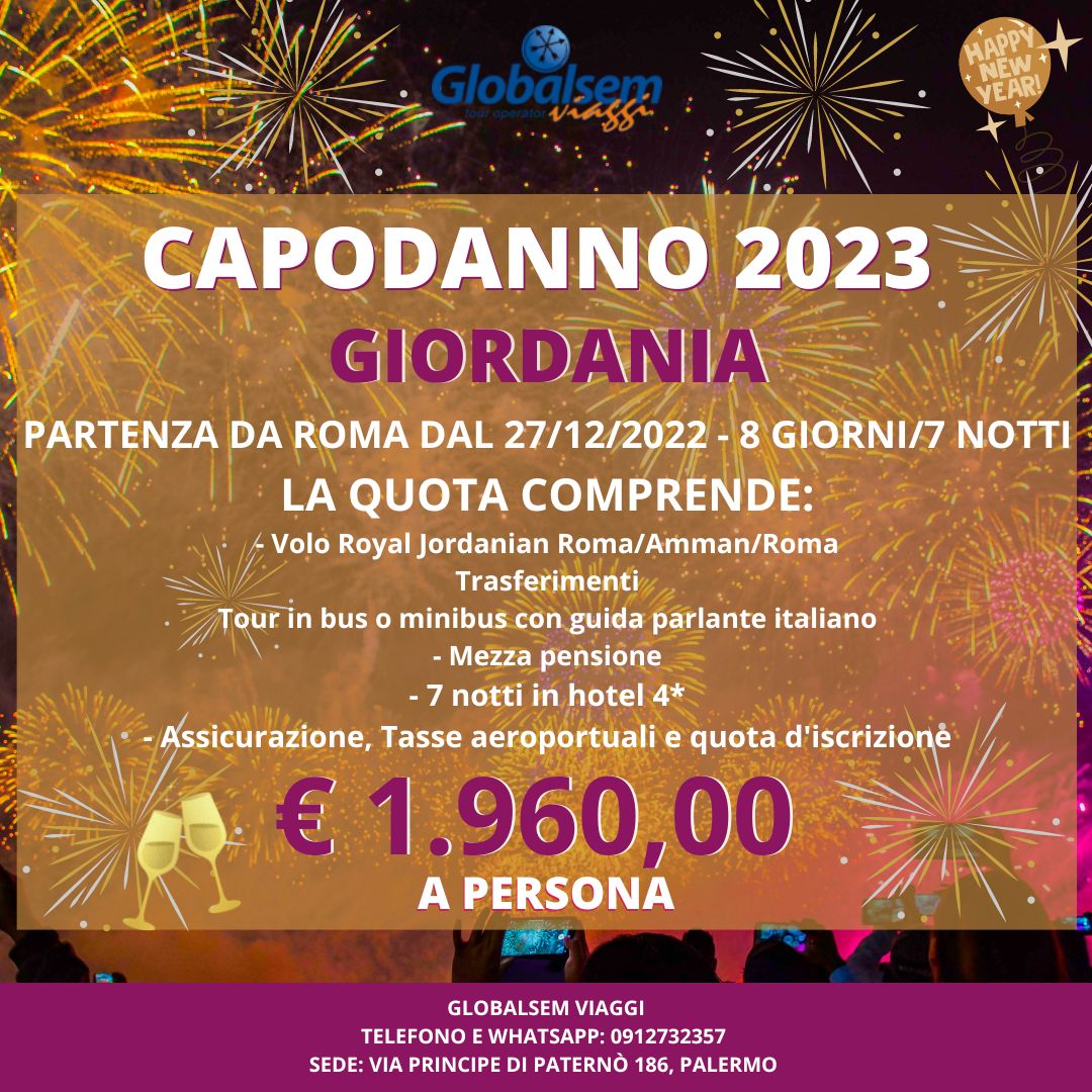 CAPODANNO 2023 in GIORDANIA - Partenza da Roma