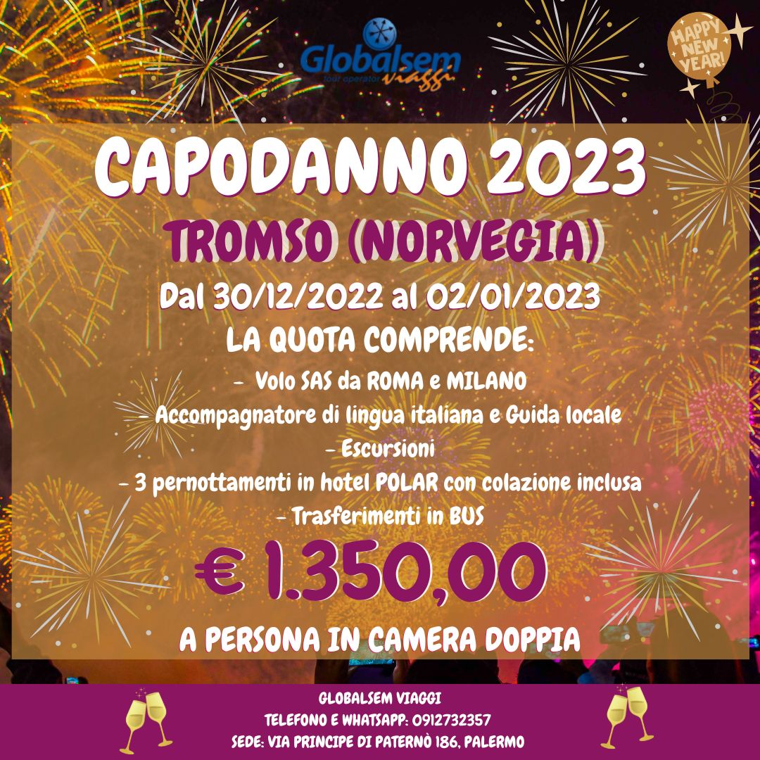 CAPODANNO 2023 a TROMSO (Norvegia) - Partenza da Roma e Milano
