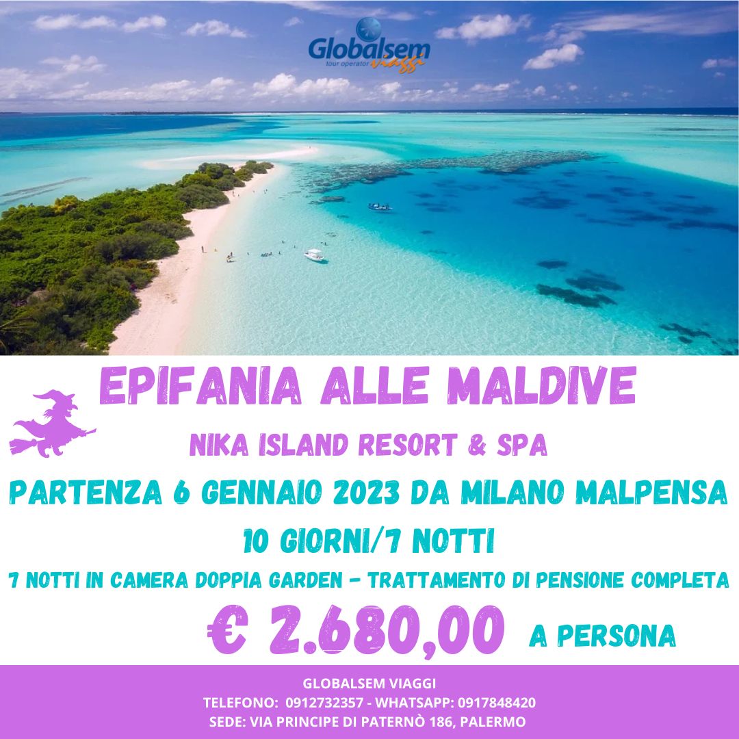 EPIFANIA 2023 alle MALDIVE - Partenza da Milano