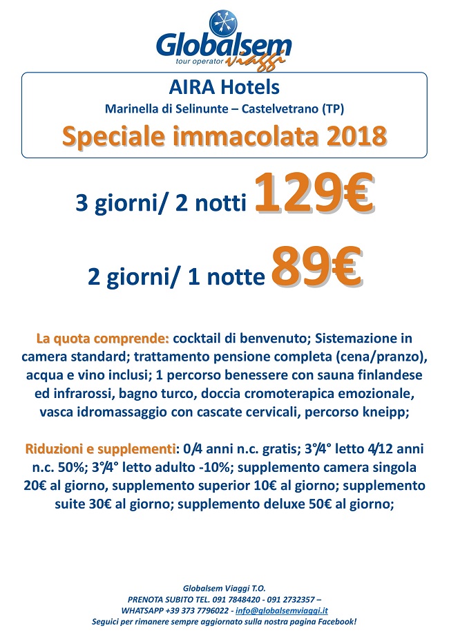 IMMACOLATA 2018 - Speciale AIRA Hotels a Marinella di Selinunte (TP)