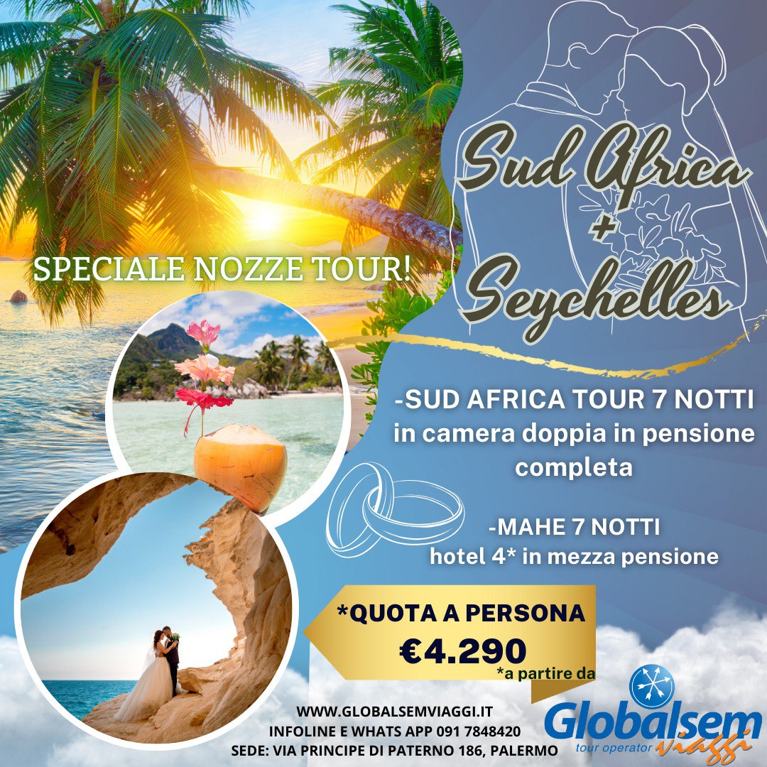 TOUR VIAGGIO DI NOZZE SUD AFRICA E SEYCHELLES!