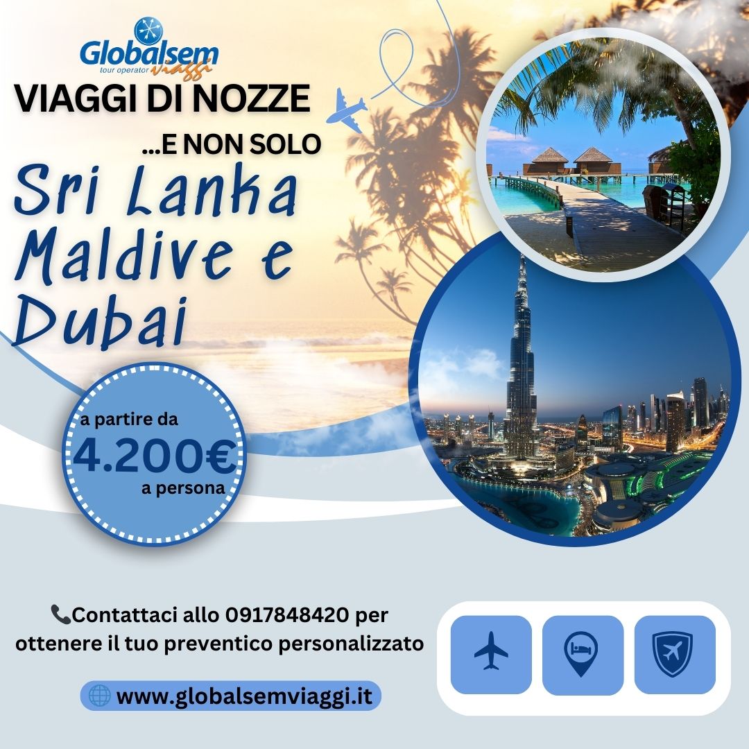 VIAGGI DI NOZZE Tour Sri Lanka, Maldive e Dubai