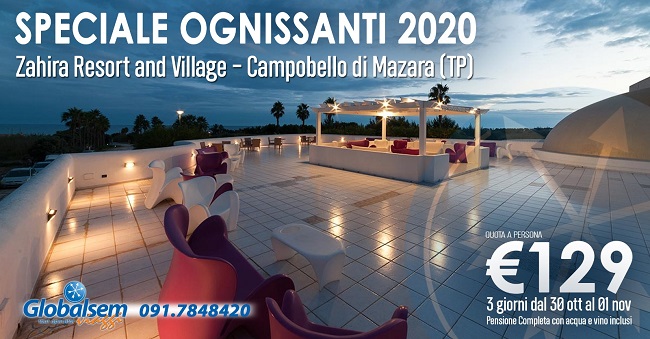 Ponte di Ognissanti ZAHIRA RESORT****, CAMPOBELLO DI MAZARA (Trapani)- Offerta 2020 -Sicilia