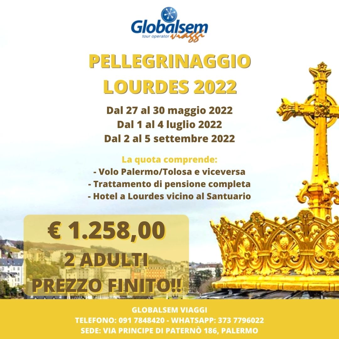 Pellegrinaggio a Lourdes 2022 - Volo da Palermo