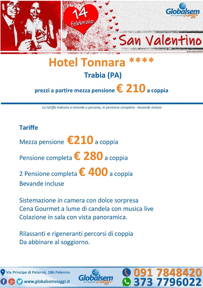 SAN VALENTINO 2020 Hotel TONNARA, Trabia (PALERMO) - SICILIA