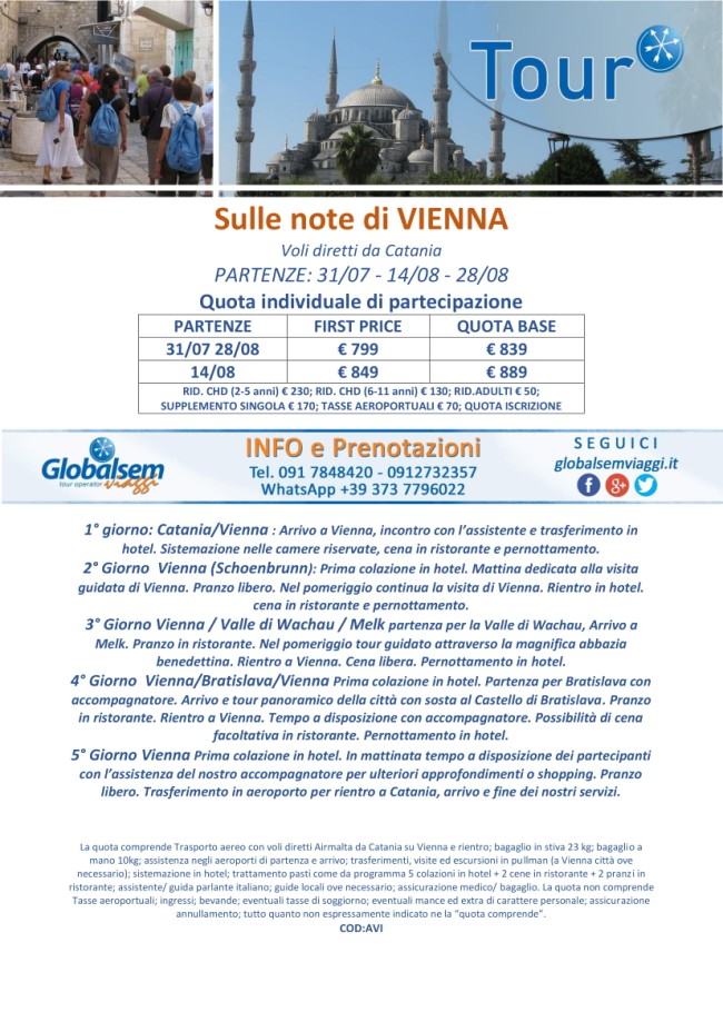 TOUR GUIDATI 2019  sulle note di VIENNA