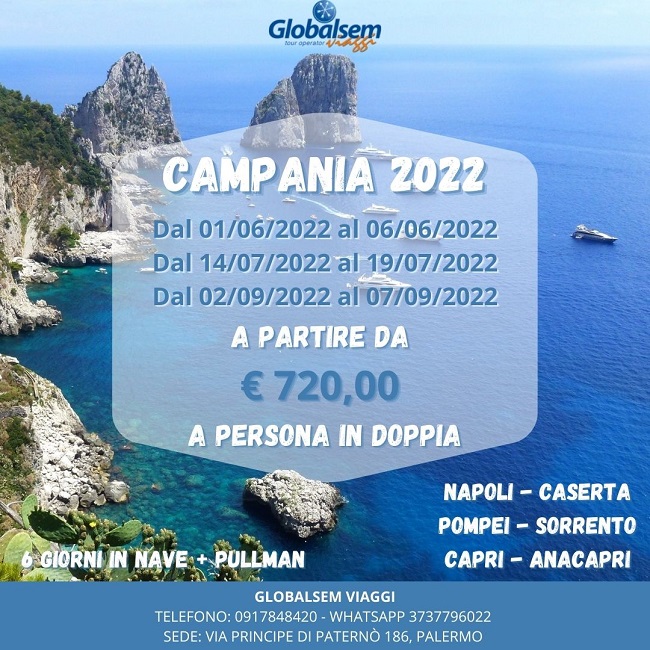 TOUR CAMPANIA 2022 - Viaggio in NAVE da PALERMO