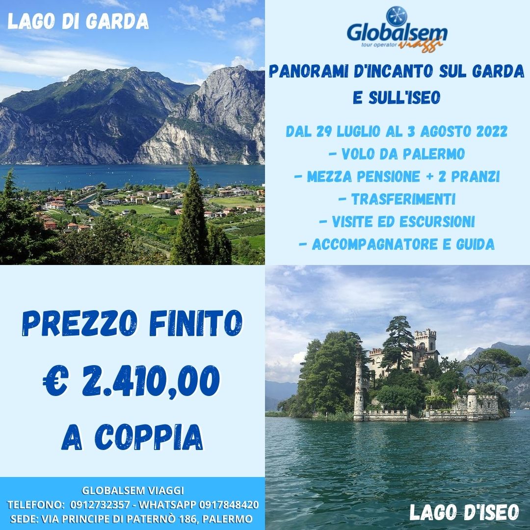 Panorami d'incanto sul lago di Garda e sull'Iseo - Volo da Palermo