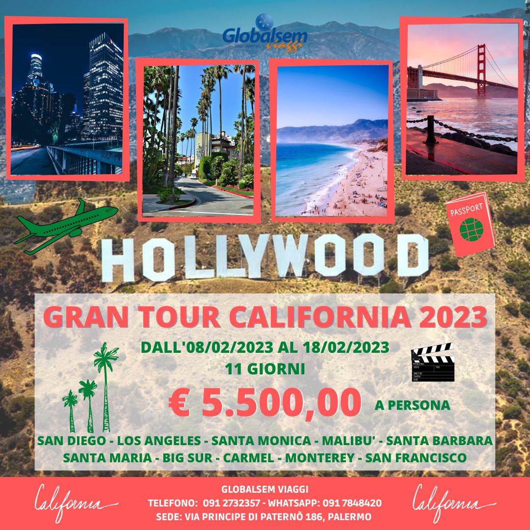 GRAN TOUR CALIFORNIA 2023 - Partenza dall'Italia (Roma o Milano)