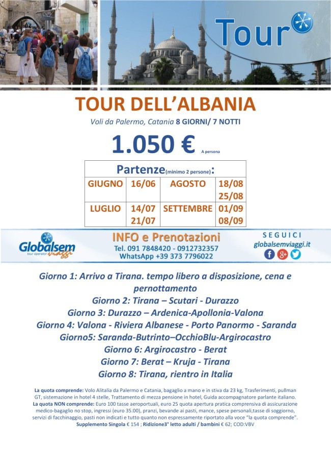 TOUR GUIDATI 2019 Tour dell'ALBANIA