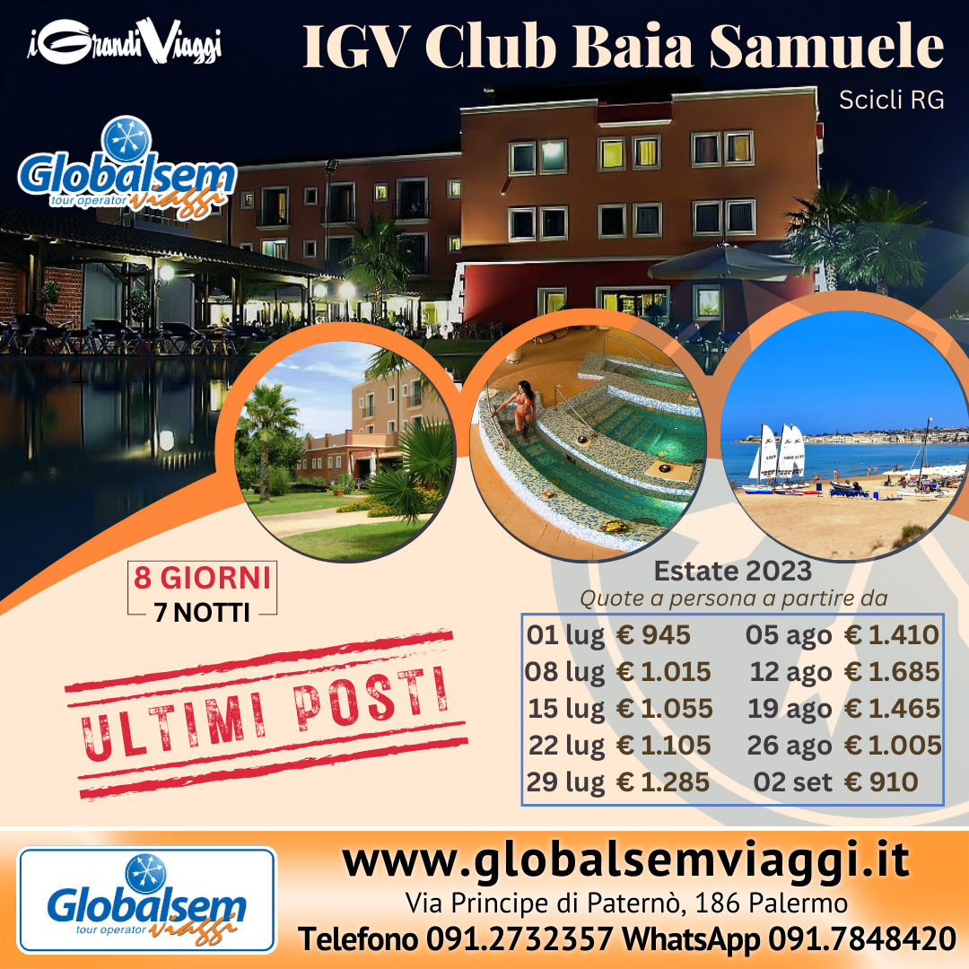Pacchetto Estate 2023 - IGV Club Baia Samuele Scicli RG