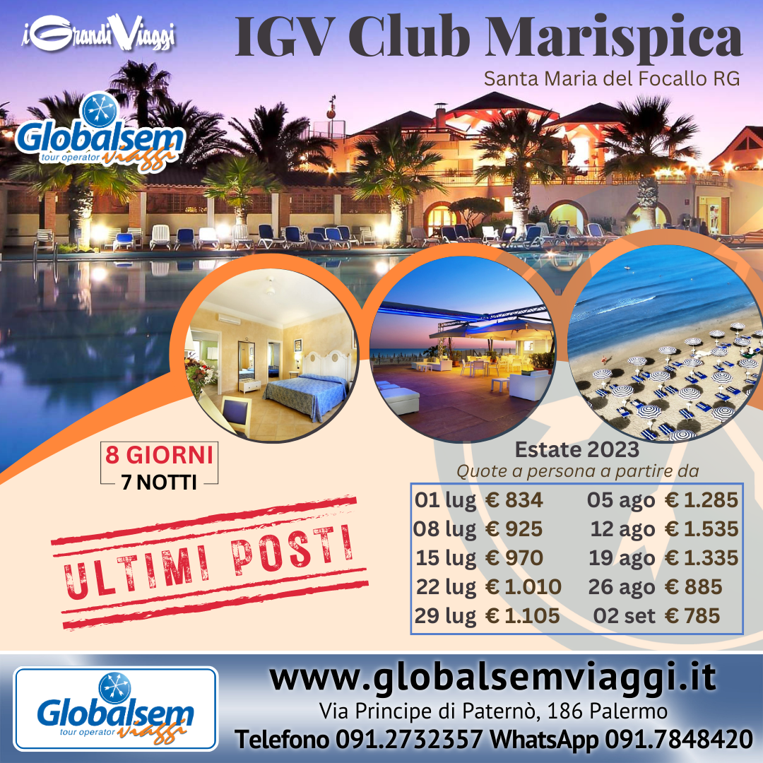 Pacchetto Estate 2023 - IGV Club Marispica Santa Maria del Focallo RG