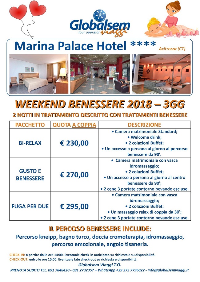 weekend benessere 2018 marina palace hotel acitrezza catania 3gg