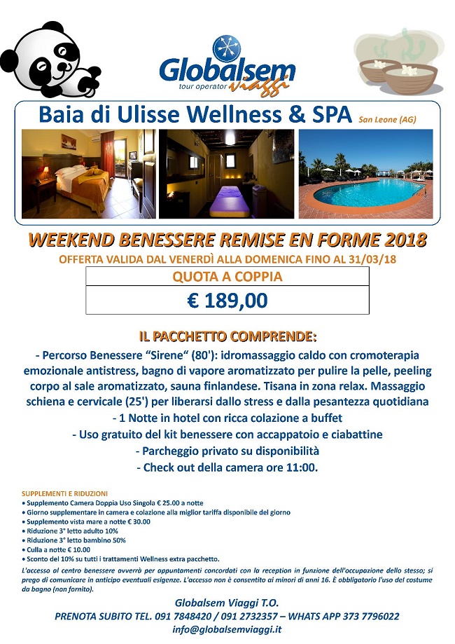 weekend 2018 baia ulisse pacchetto remise en forme san leone agrigento