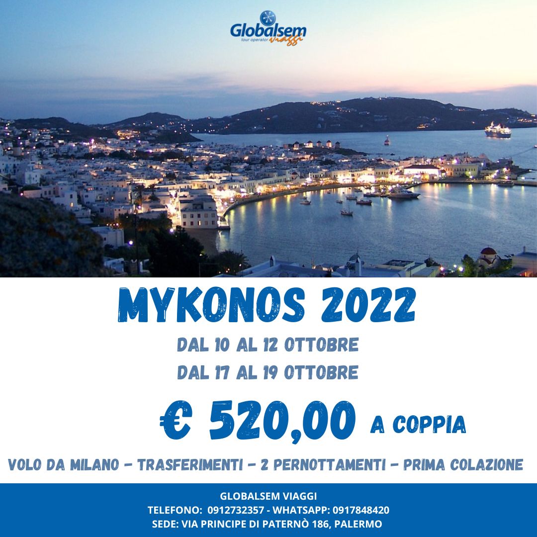 AUTUNNO 2022 a MYKONOS - Partenza da Milano